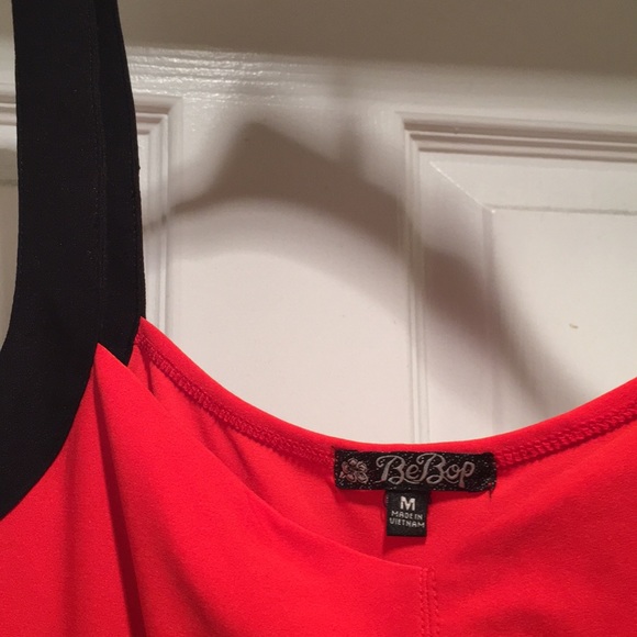 BeBop Red & Black Color Block Skater Dress - Picture 2 of 3